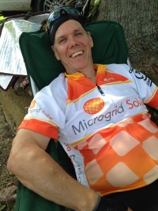 Taking a break at Saturday's last rest stop